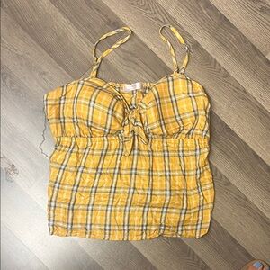 Yellow Plaid Women's Top NWT XXL (19)
